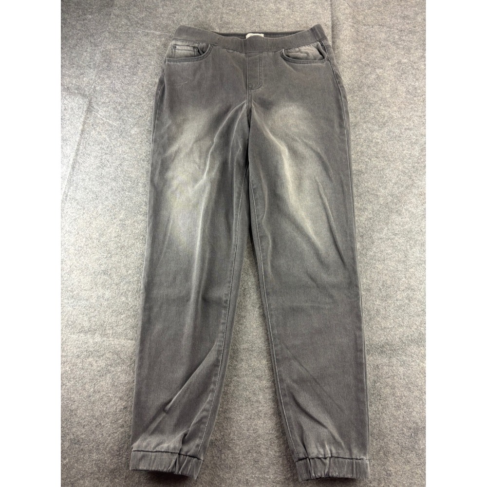 LOGO Lori Gray Wash Denim Joggers Pull On Stretch Tapered Pants Womens 10T Tall